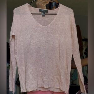 Forever 21 Light Pink V-Neck Sweater
